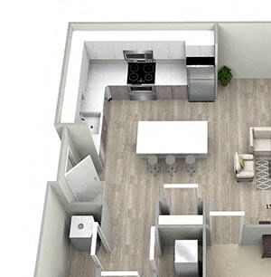 1 Bed 1 Bath TruaB Floor Plan 1 Bed 1 Bath TruaB Floor Plan at 735 Truman, Hyde Park